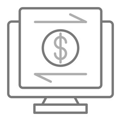 Online Transfer Greyscale Line Icon