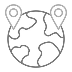 Globe Greyscale Line Icon