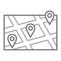 Places Greyscale Line Icon