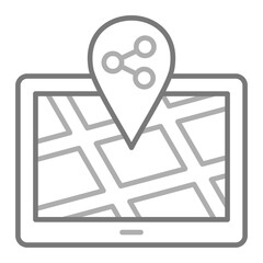 Share Location Greyscale Line Icon