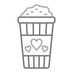 Popcorn Greyscale Line Icon