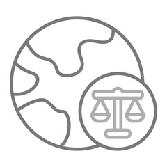 Global Laws Greyscale Line Icon