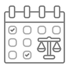 Calendar Greyscale Line Icon