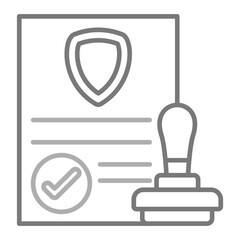 Approval Greyscale Line Icon