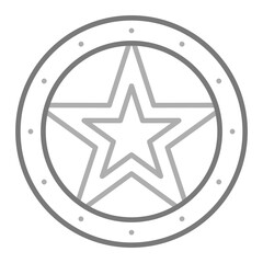 Sheriff Greyscale Line Icon