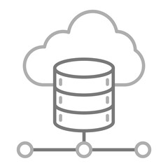 Cloud Data Greyscale Line Icon