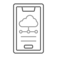 Mobile Cloud Greyscale Line Icon