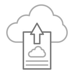 Cloud Upload Greyscale Line Icon