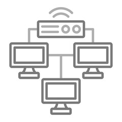 Local Network Greyscale Line Icon