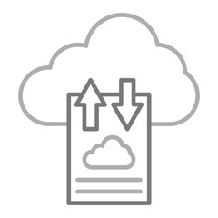 Cloud Uploading Greyscale Line Icon