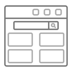 Web Browser Greyscale Line Icon