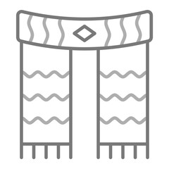 Scarf Greyscale Line Icon