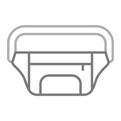 Waist Bag Greyscale Line Icon