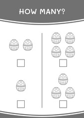 How many of Easter egg, game for children. Vector illustration, printable worksheet