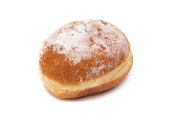 A delicious berliner (berliner donut), isolated on white background. A Berliner is a German donut...