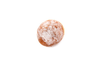 A delicious berliner (berliner donut), isolated on white background. A Berliner is a German donut...