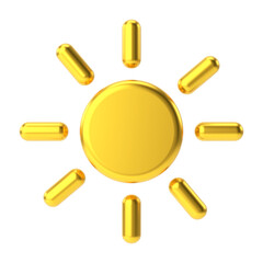 Sunny. 3D weather icon. 3D climate icon.