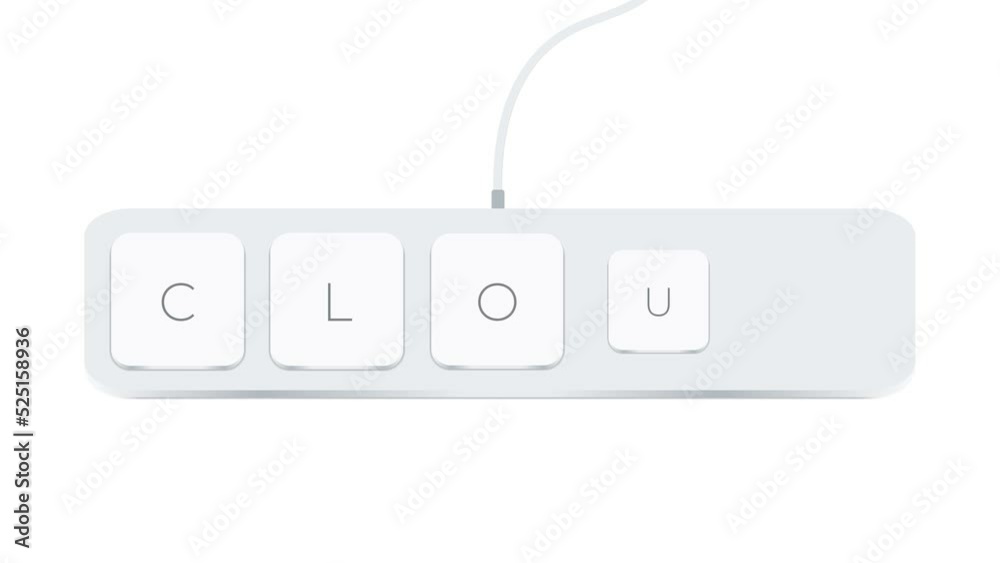 Poster Cloud word written with computer buttons over white background