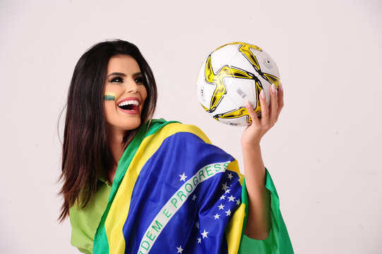 brazilian girl with soccer ball