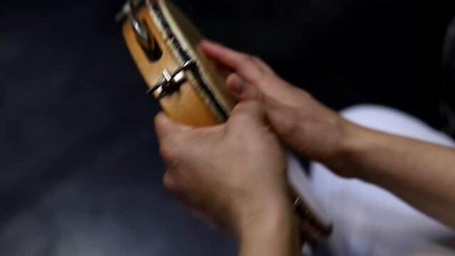 Tambourine or pandeiro musical instrument