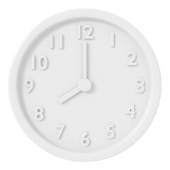 White clock model. 3D clock model.