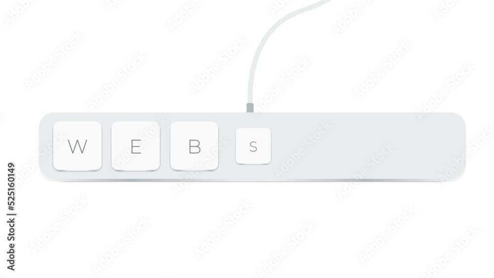 Poster Website word written with computer buttons over white background