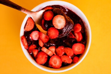 Acai Bowl Brazil Food 
Strawberry Eat Spoon