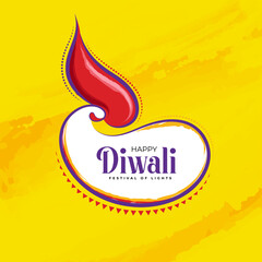 Fototapeta na wymiar Happy Diwali Festival Celebration Greeting Design Template