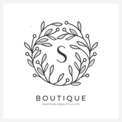 Premium letter S logo design for Luxury, Restaurant, Royalty, Boutique, Hotel, Jewelry, Fashion and other vector illustration for business and company
