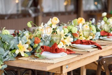 a festive table set for a wedding
