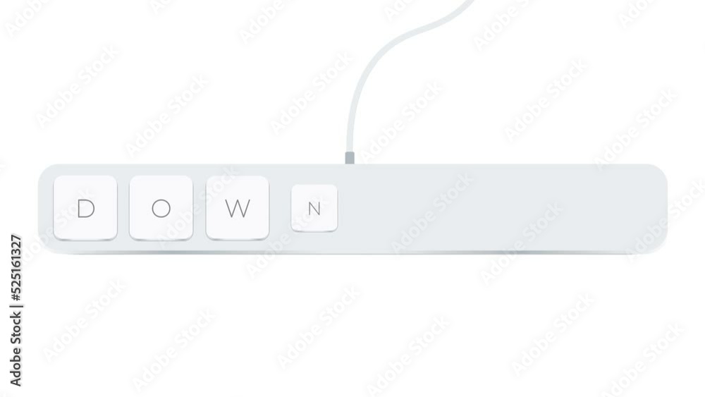 Poster download word written with computer buttons over white background