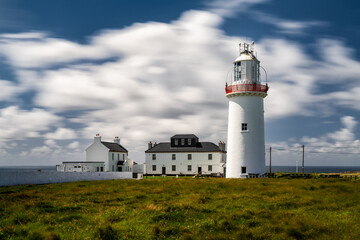 Fototapeta na wymiar long exposure view of the Loop Head Lighthouse in County Clare in western Ireland