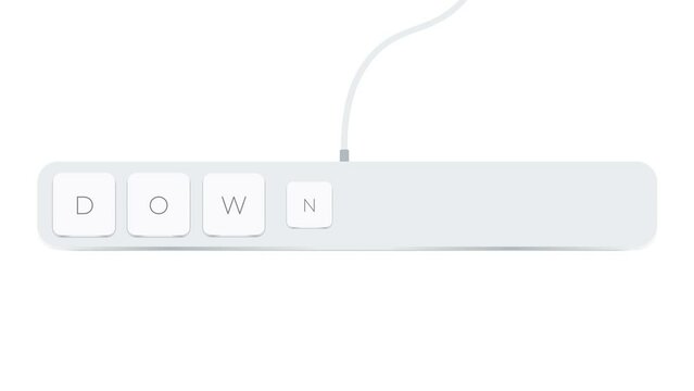 Download word written with computer buttons over white background