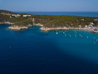 Italy, August 2022: aerial view of the archipelago of the Tremiti islands in Puglia