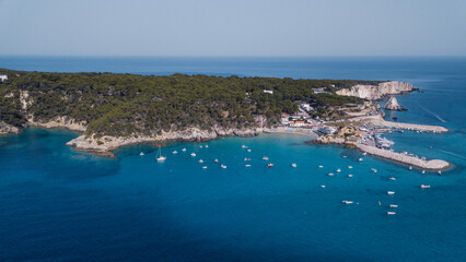 Fototapeta premium Italy, August 2022: aerial view of the archipelago of the Tremiti islands in Puglia