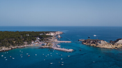 Italy, August 2022: aerial view of the archipelago of the Tremiti islands in Puglia