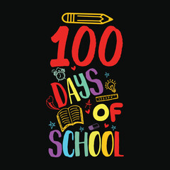 100 days of school, back to school t-shirt design.