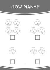 How many of Clover, game for children. Vector illustration, printable worksheet