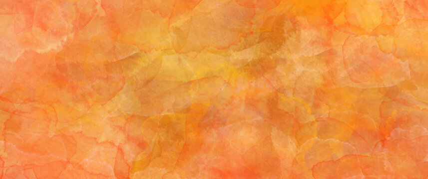 Orange autumn watercolor vector texture background for cards, flyer, poster, banner and cover design. Hand drawn fall watercolour illustration for design. Place for text. Template for design. © Maribor