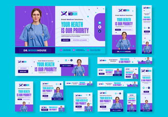 Medical Health Web Banner Ads Set