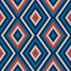 Seamless pattern with rhombus motifs in 4 colors