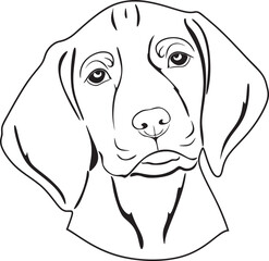 dog head with floral frame vector design