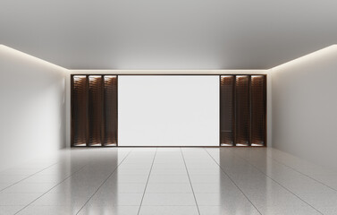 Blank Interior Room Design Background With Empty Wall 3D Rendering