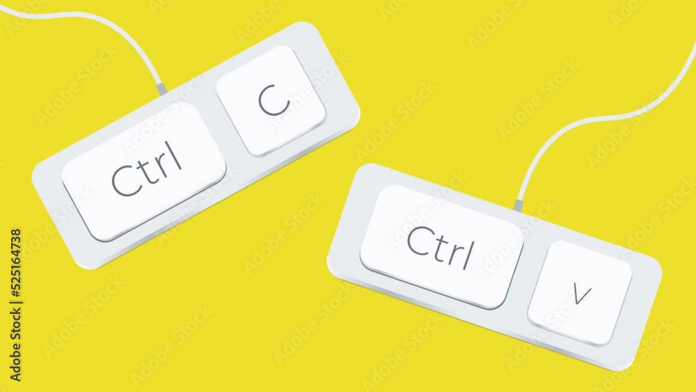 Fototapete ctrl c and ctrl v keyboard button, copy paste shortcuts icon, sign, symbol