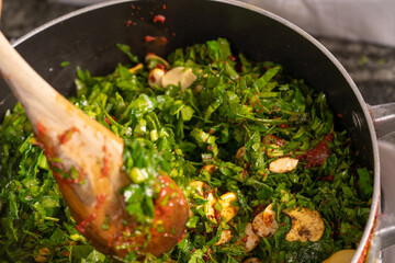 various traditional Tunisian dish with various ingredients of the country