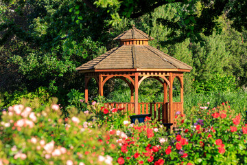 Cedar Gazebo Rose Garden Park Penticton British Columbia