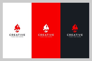 Obraz na płótnie Canvas elegant eye flame logo design
