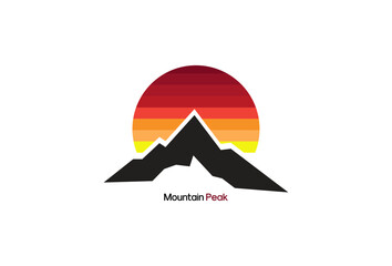 Illustration Vector graphic of Mountain Sunnrise Landscape fit for Adventure Element,Badge etc.