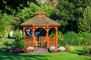 Cedar Gazebo Rose Garden Park Penticton British Columbia