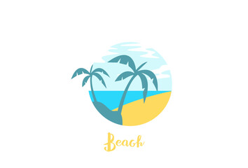 Fototapeta na wymiar Illustration Vector graphic of Minimalist Beach Logo fit for Travel Agency, Banner ,Poster etc.